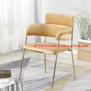 Velvet Dining Chair with Golden Legs