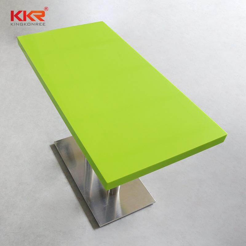 Acrylic Solid Surface Long Narrow Counter Height Bar Table Dining Room Sets One Table with 6 Chairs