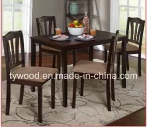 Wooden Table and Fabric Seat Chairs Dining Room Using