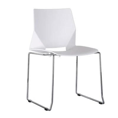 New PP Plastic Metal Backrest White Office Chair Modern