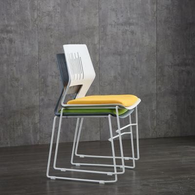 Easy to Clean Plastic Seat and Metal Frame Stackable Dining Room Chair