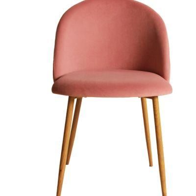 Wholesale Velvet Dining Room Chair Fabric Upholstered Armchair Steel Legs Shop Reading Room Chairs