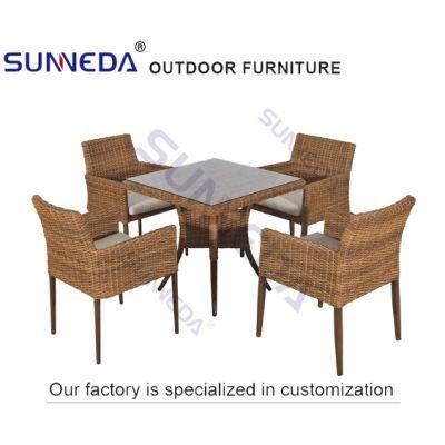 Outdoor Rattan Wicker Garden Furniture Hotel Leisure Round Table and Chair Set