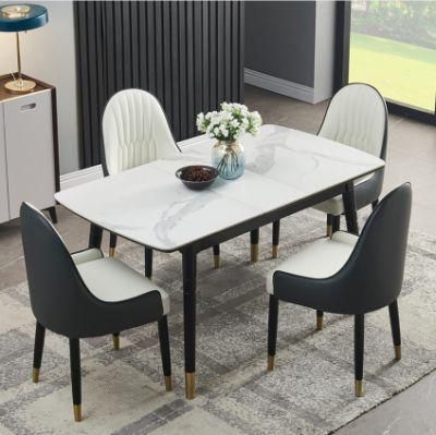 Dining Room Furniture Stone Top Dining Table for 6 Peoples