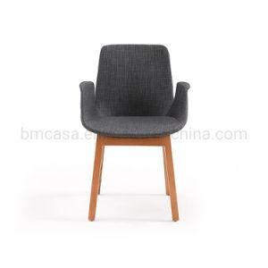 B&M Northern Europe Style Fabric Modern Minimalist Design Solid Wooden Dining Room Chair