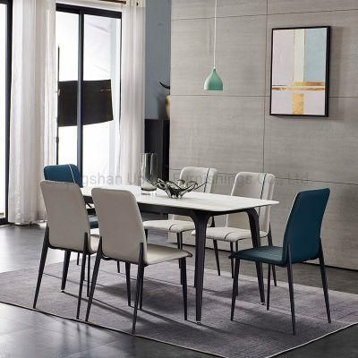 Marble Table Leather Chairs Dining Room Furniture (SP-DT112)