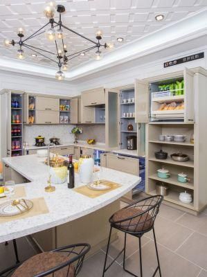 Kitchen Floor Cabinet Design with Drawers and Doors and Wine Cabinets