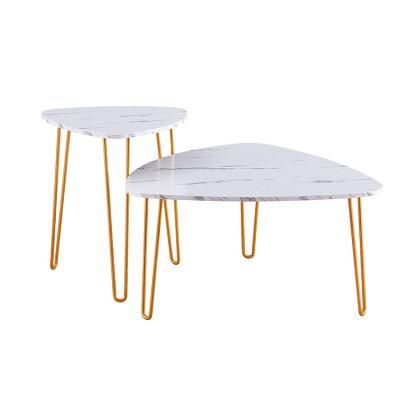 Nordic Light Luxury Marble Round Combination of Modern Simple Small Living Room Household Table 2PCS Tier Piece Coffee Table