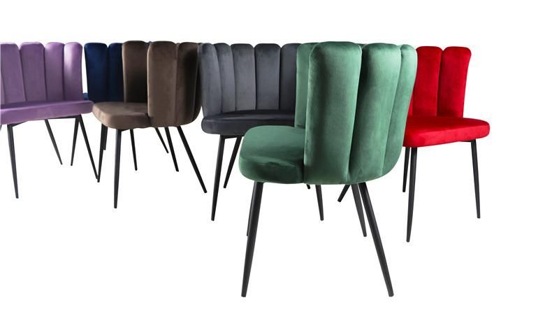 New Design Luxury Dining Room Furniture Velvet Fabric Dining Chairs