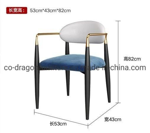 Modern Luxury Dining Chair with Steel Legs for Home Furniture