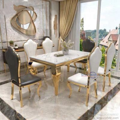 Luxury Heavy Duty Round Retangular Stainless Steel Hotel Wedding Dining Table