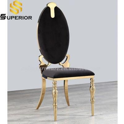 Royal Design Golden Stainless Steel Wedding Dining Chairs for Hotel