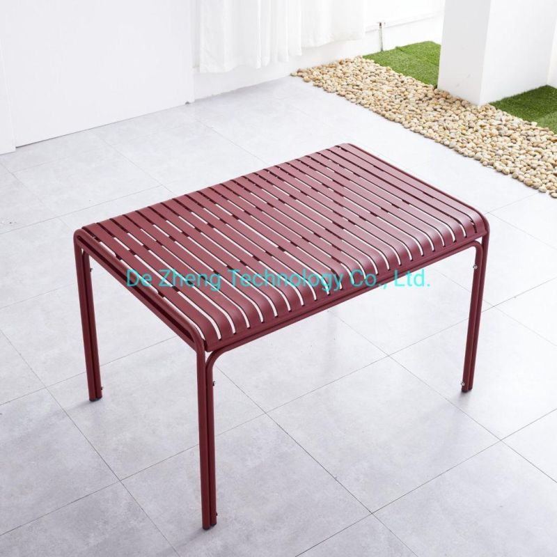Modern Furniture Metal Frame Rectangle Table Aluminum Top Restaurant Outdoor Tables Modern Dining Table Cafe Shop Coffee Table