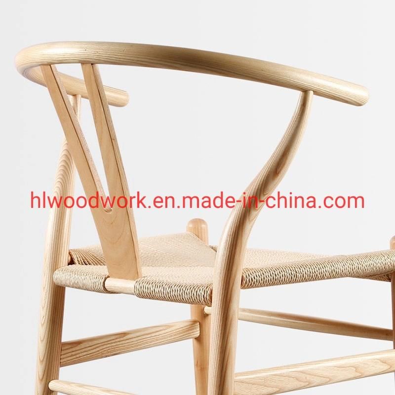 Dining Chair Dining Chair Ash Wood Frame Natural Color Rope Woven Seat Dining Chair Resteraunt Furniture