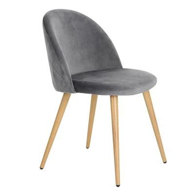 Comfortable Restaurant Hotel Round Backrest Velvet Metal Gold Legs Dining Chair