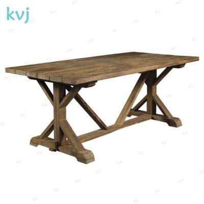 Kvj-7223 Big Rustic Country Reclaimed Elm Dining Table