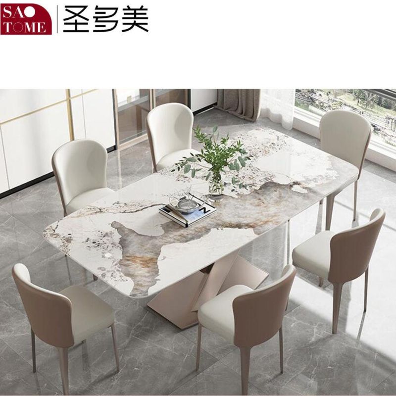 Modern Rock Board Furniture Cross Table Dining Table