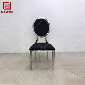 Europe Appearance High Round Back Luxury Black Velvet Dining Chair