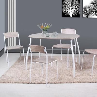 Brief Style Modern Design Restaurant Dining Furniture Sets Wooden Top Metal Frame Dining Table Sets