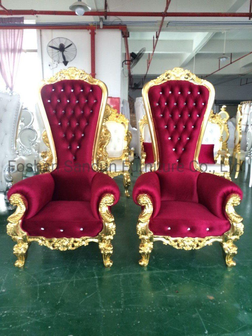 Stainless Steel Luxury Popular Gold Royal Chair Wedding Event Furniture