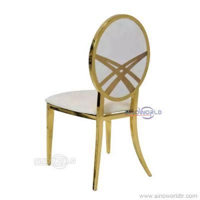 Wholesale Stainless Steel Round Back Wedding Banquet Hotel Party Dining Chair