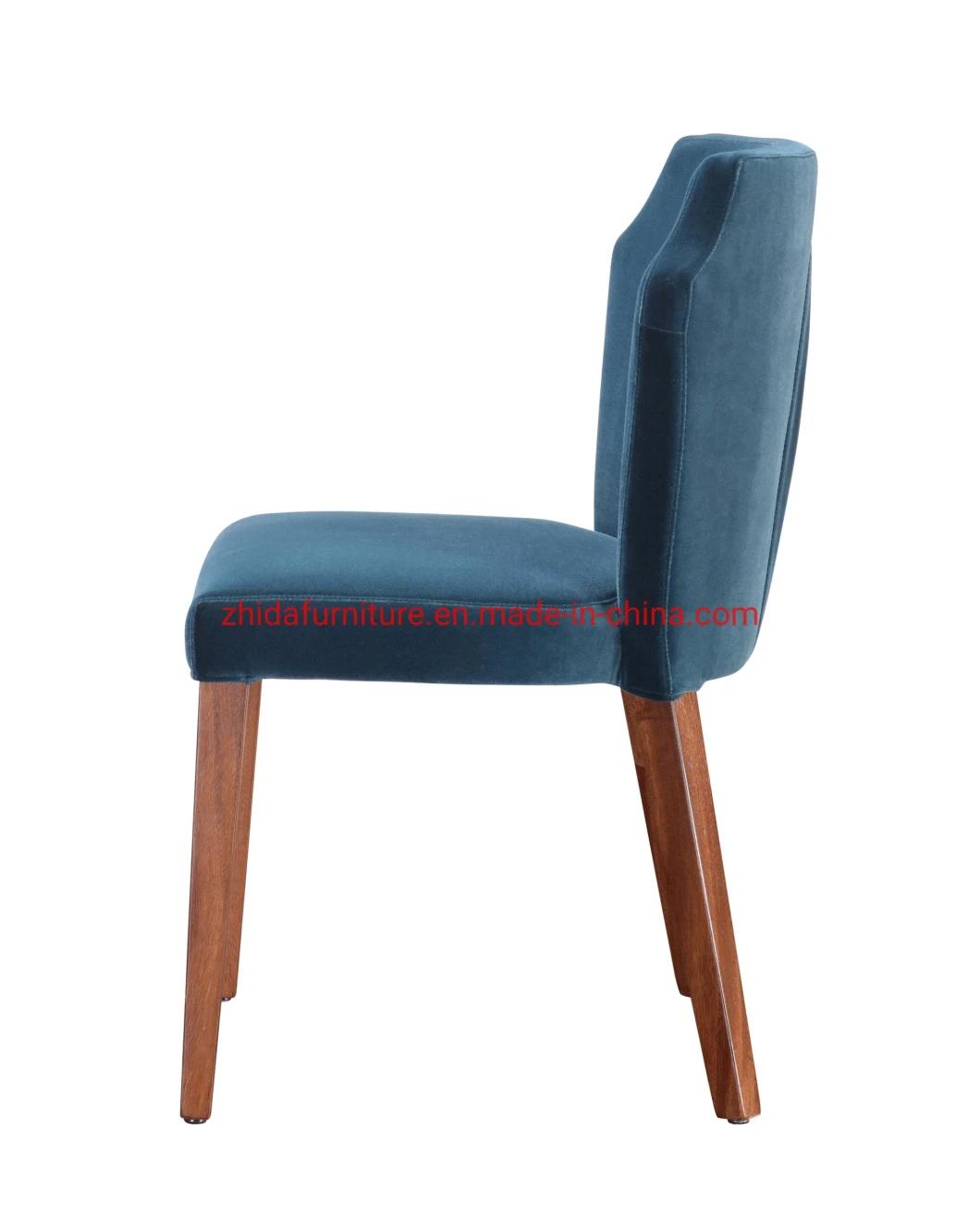 Modern Furniture Restaurant Wooden Frame Fabric Dining Chair for Cafe