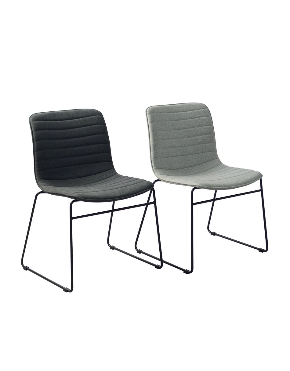 Commercial Furniture Coffee Shop Furniture Stackable Metal Frame with Fabric Seat Dining Chair