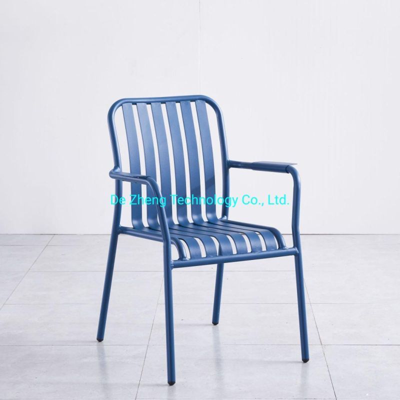 Metal Stackable Dining Chair Aluminum Stacking Cafe Restaurant Chair