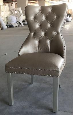 Popular Selling S Shape Design Chair with Wooden Legs Tufted Button Dining Chair