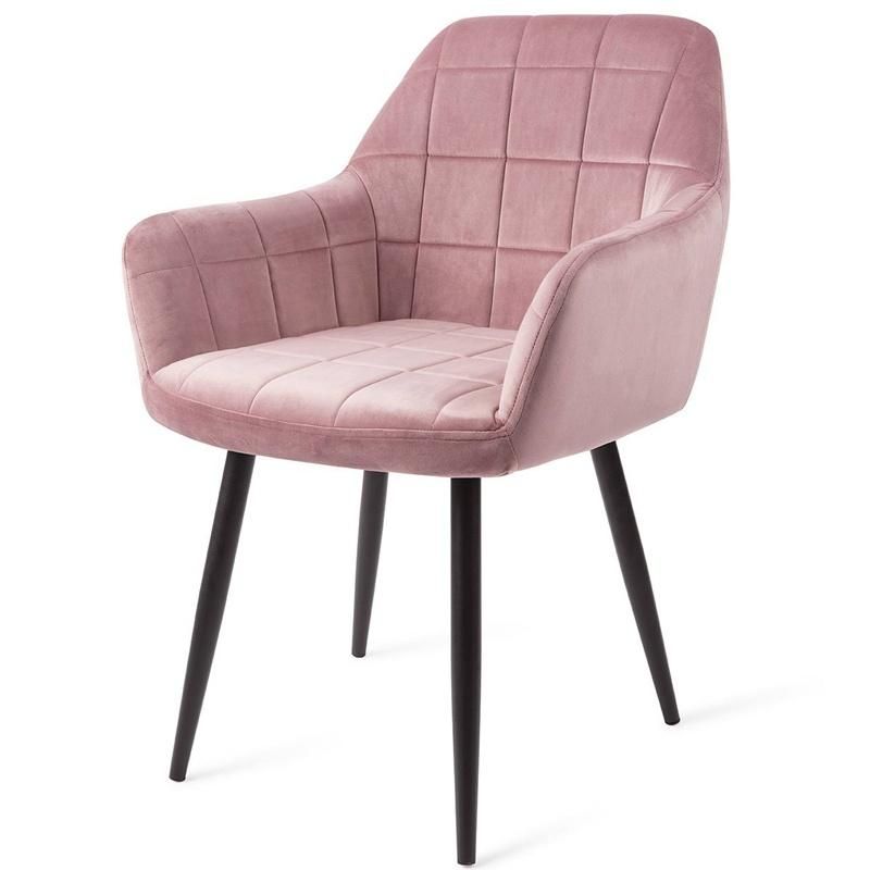 Wholesale Modern Luxury High Back Soft Back Fabric Dining Room Chair with Metal Legs