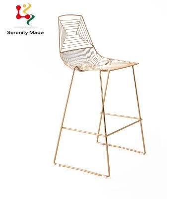 High Quality Stackable Outdoor Event Wedding Gold Metal Bar Stool