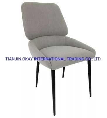New Design Hot Sale Luxury Dining Room Furniture Velvet Fabric Dining Chairs with Powder Coating Legs