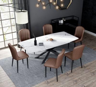 Luxury Modern Marble Dining Room Set Hotel Metal Restaurant Furniture