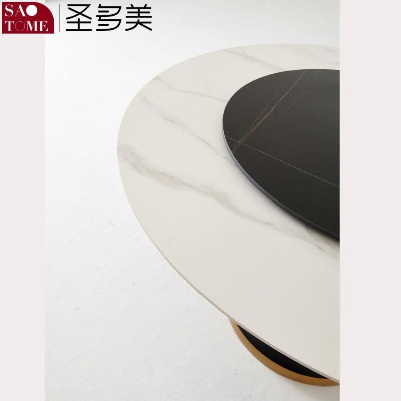 White Color Round Design Dining Table for Hotel Project