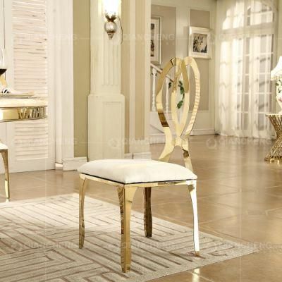 Hot Stainless Steel PU Cushion Stainless Steel Gold Dining Chair