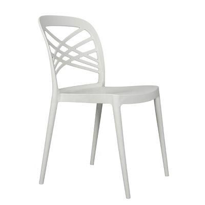 Hot Sale Modern Luxury PP Plastic Coffee Shop Low Grey Stackable Dining Chair Leisure Living Room High Back Latest Chair