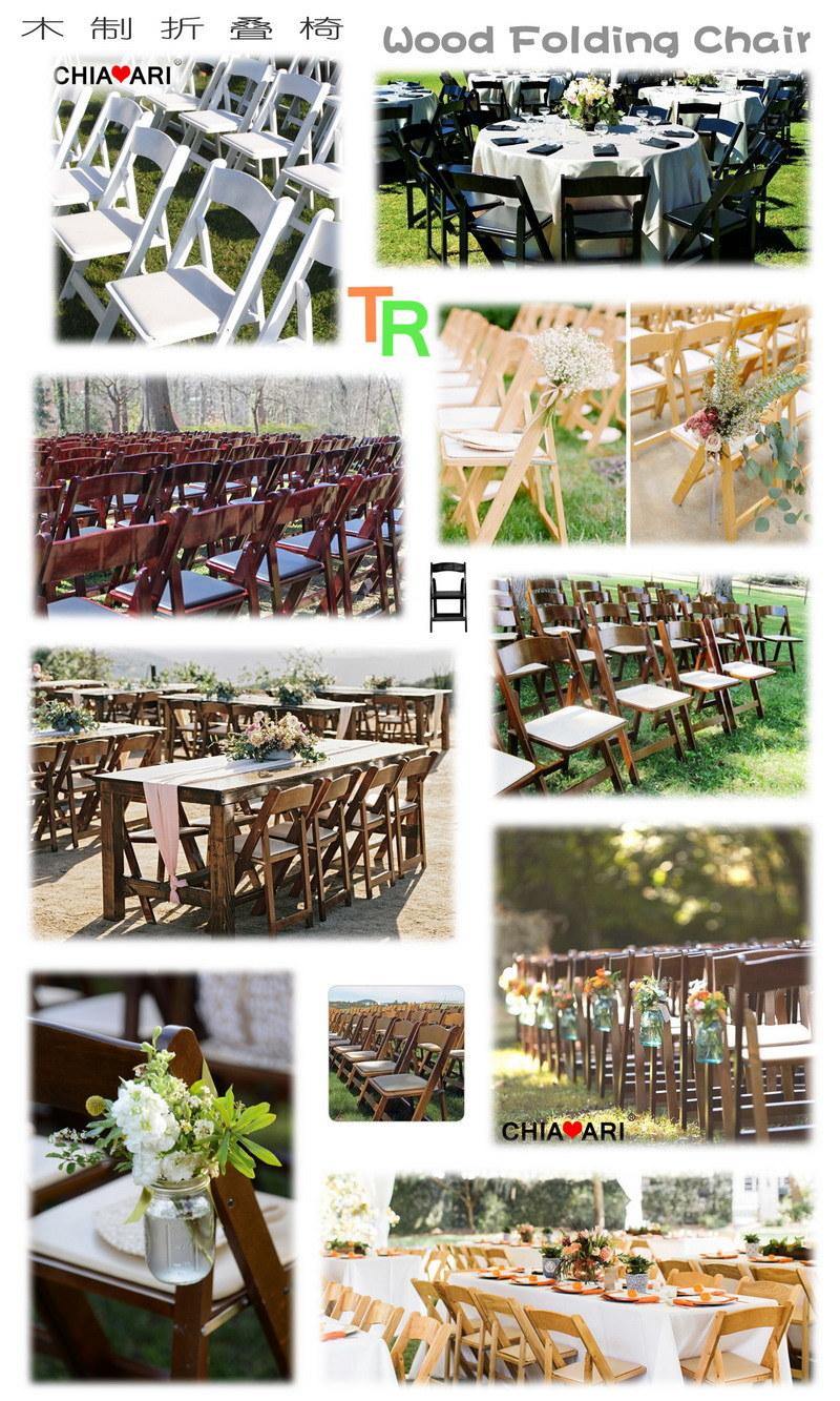 Wholesale Outdoor Banquet Wooden Beach Garden Wedding Folding Chairs