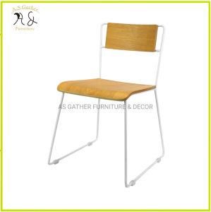 Contacted Design Chair Metal Chair Wooden Backrest Restaurant Chair Office Chair
