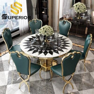 European Custom Calacatta Quartz Stone Top Dining Table for Sale