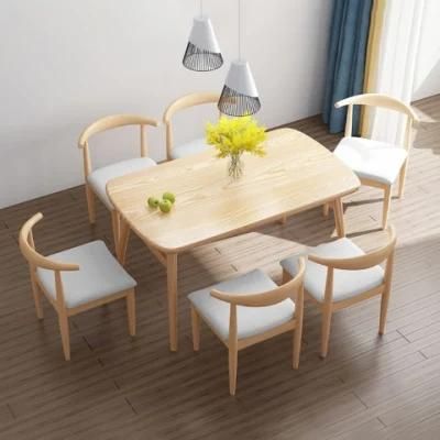 China Manufacturer Simple Modern Nordic Wooden Dining Room Table with Chair