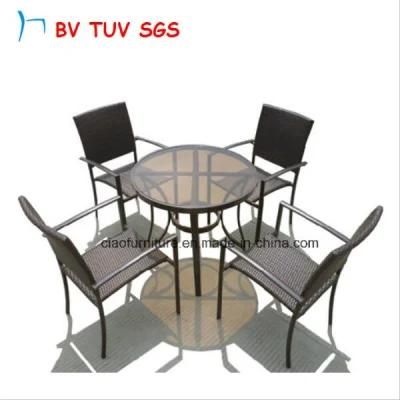 Wicker Rattan Cheap Dining Table with Chair