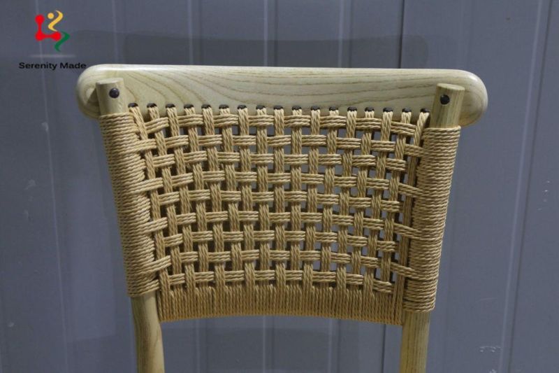 Vintage Wood Wedding Event Dining Chair with Rattan Seat