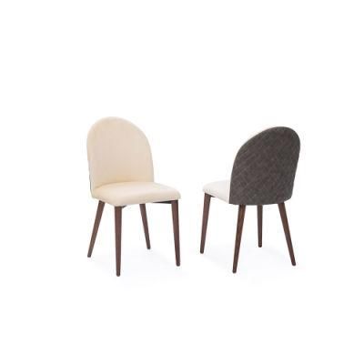Comfortable Fabric Cushion Chair Wooden Leg Dining Chair