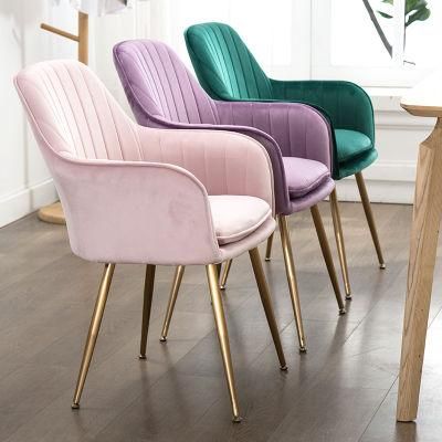 Simple and Modern Household High Quality Britain Standard Flannel Leisure Restaurant Dining Chair for Wholesale
