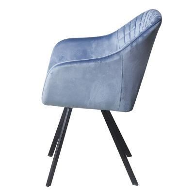 Modern Style Colorful Fabrics Chair with Metal Leg High Back Quality Restaurant Velvet Dining Chair