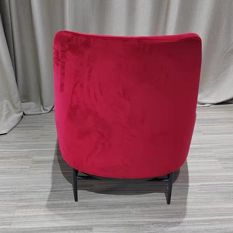 Modern Fashion Red Velvet Arm Chair Unique Lounge Sofa Chair