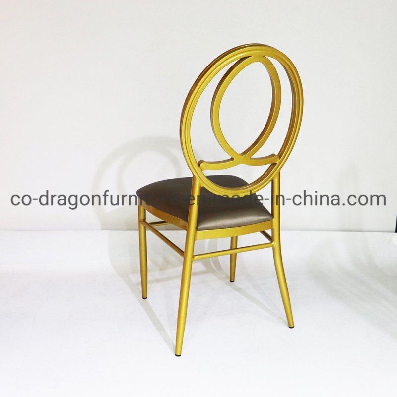 Chinese Wholesale Market Dining Furniture Steel Wedding Chair with Leather