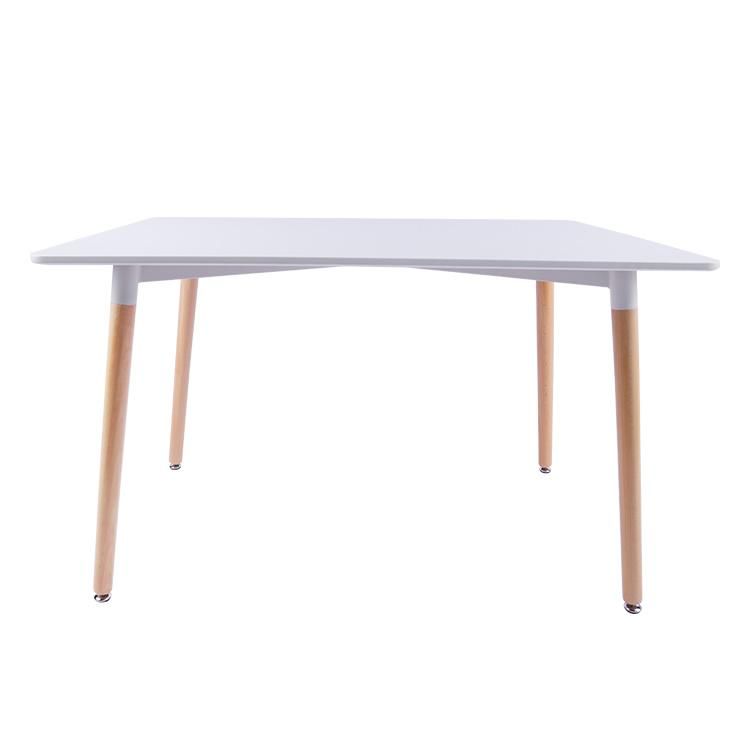 Nordic American Style Solid Wood White Vaneer MDF Wooden Leg Round Square Home Wholesale Cheap Vintage Kitchen 4 Seaters Dining Dinner Table Set