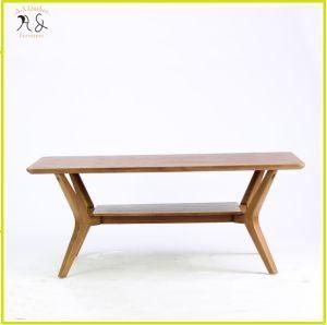 Modern Restaurant Furniture Solid Ash Wood Double Deck Dining Table