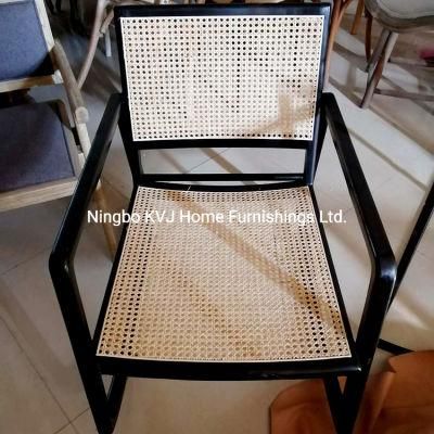 Kvj-9101 Pierre Jeanneret Solid Wood Natural Rattan Armchair